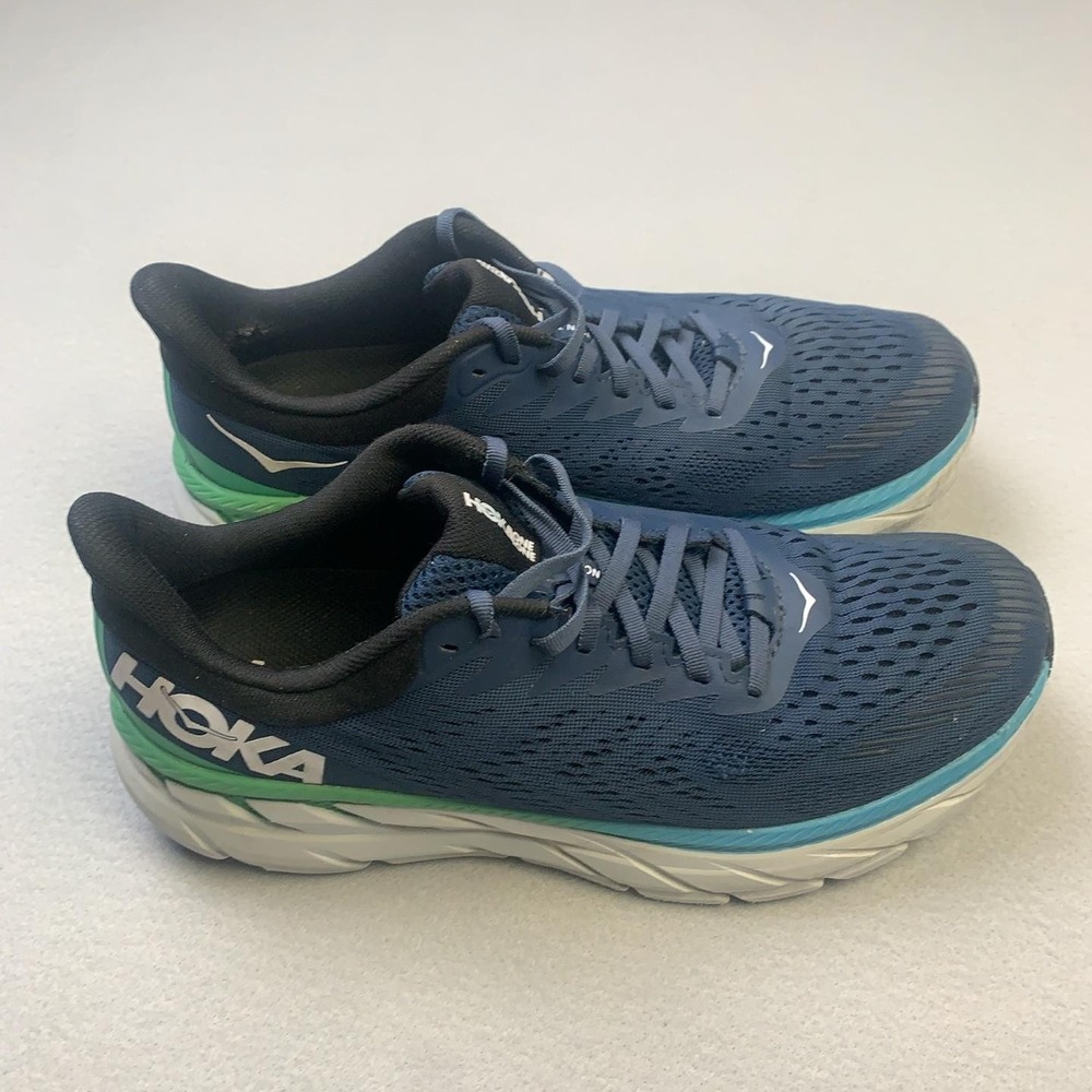 Hoka One One Clifton 7 Running Shoes Mens Size 9.5 Blue Cushioned 1110508 MOAN